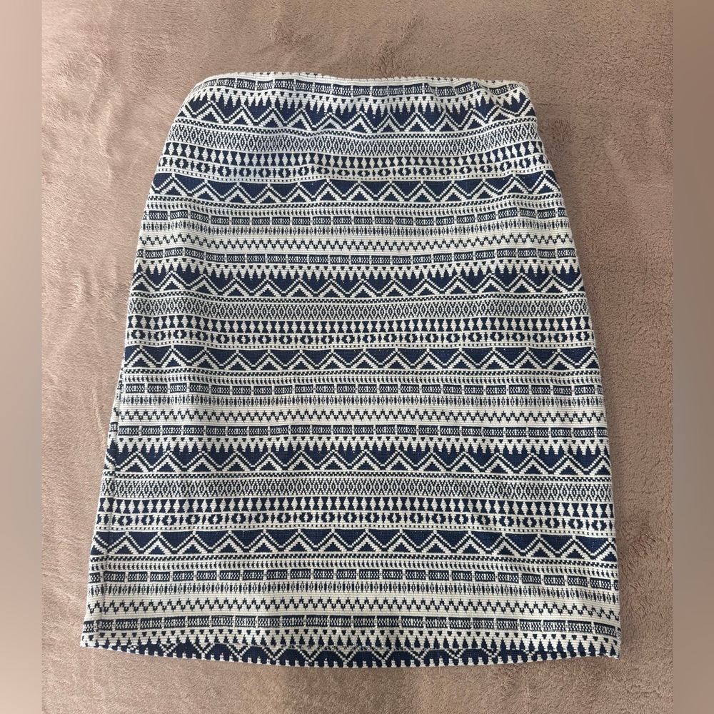 Navy and White Patterned Skirt